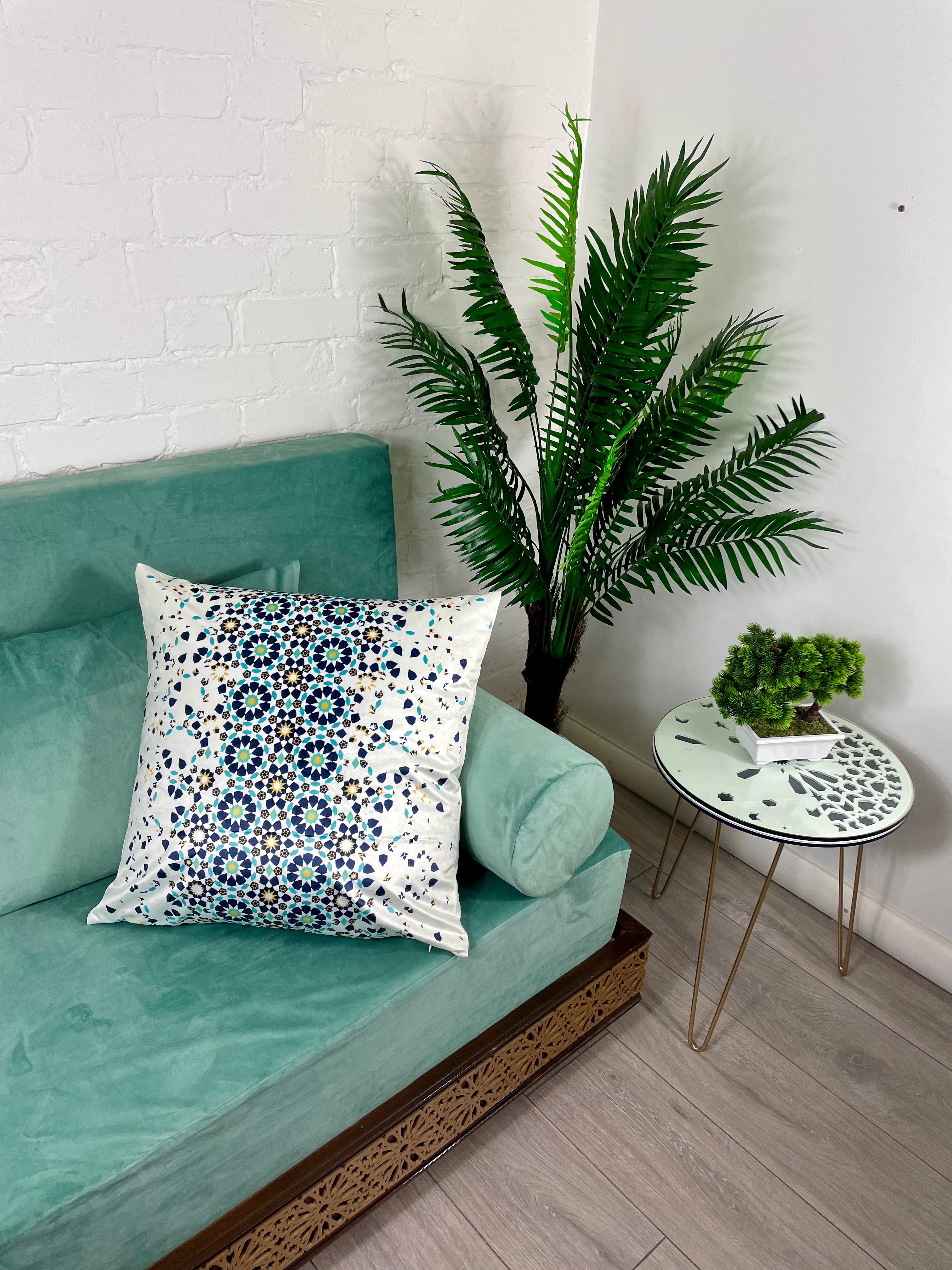 Les coussins marocains en mosaïque couvrent le velours | Housse de Coussin Bohème Zellige