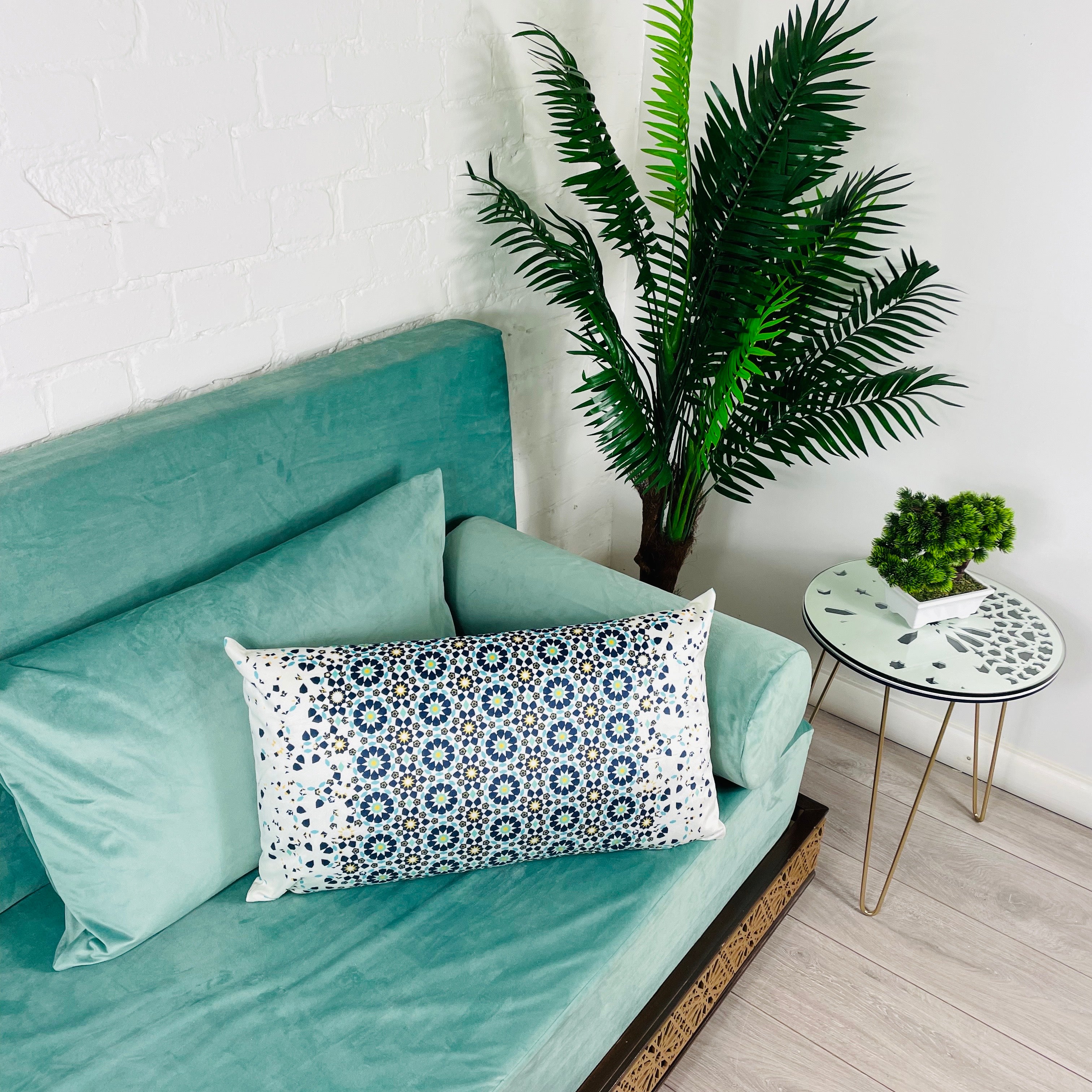 Les coussins marocains en mosaïque couvrent le velours | Housse de Coussin Bohème Zellige