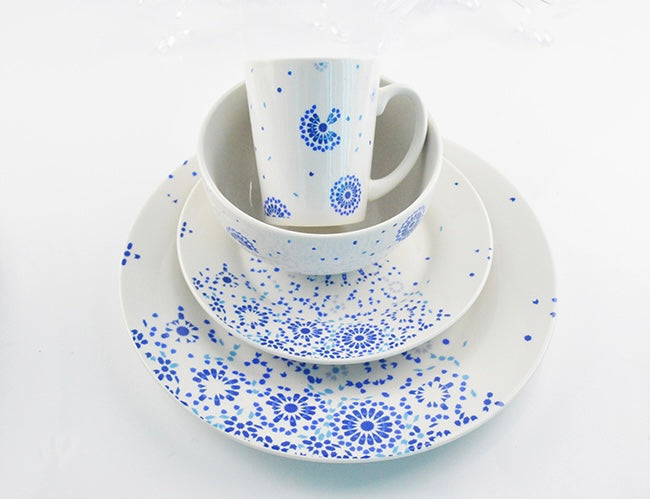 Moroccan Dinner Set in blue scattered Mosaic