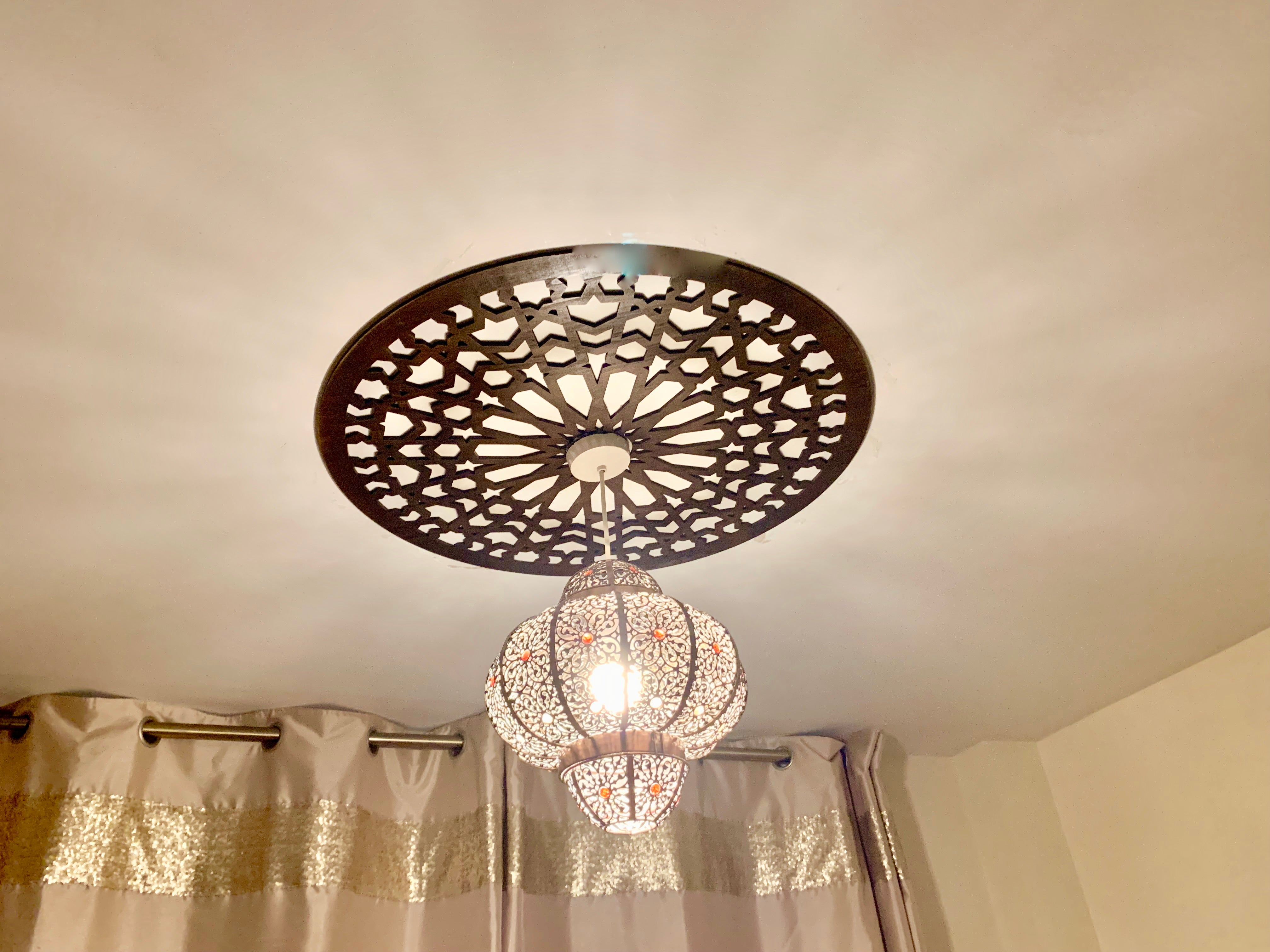 Ceiling Roses Fretwork Panel| Traditional Moroccan Furniture