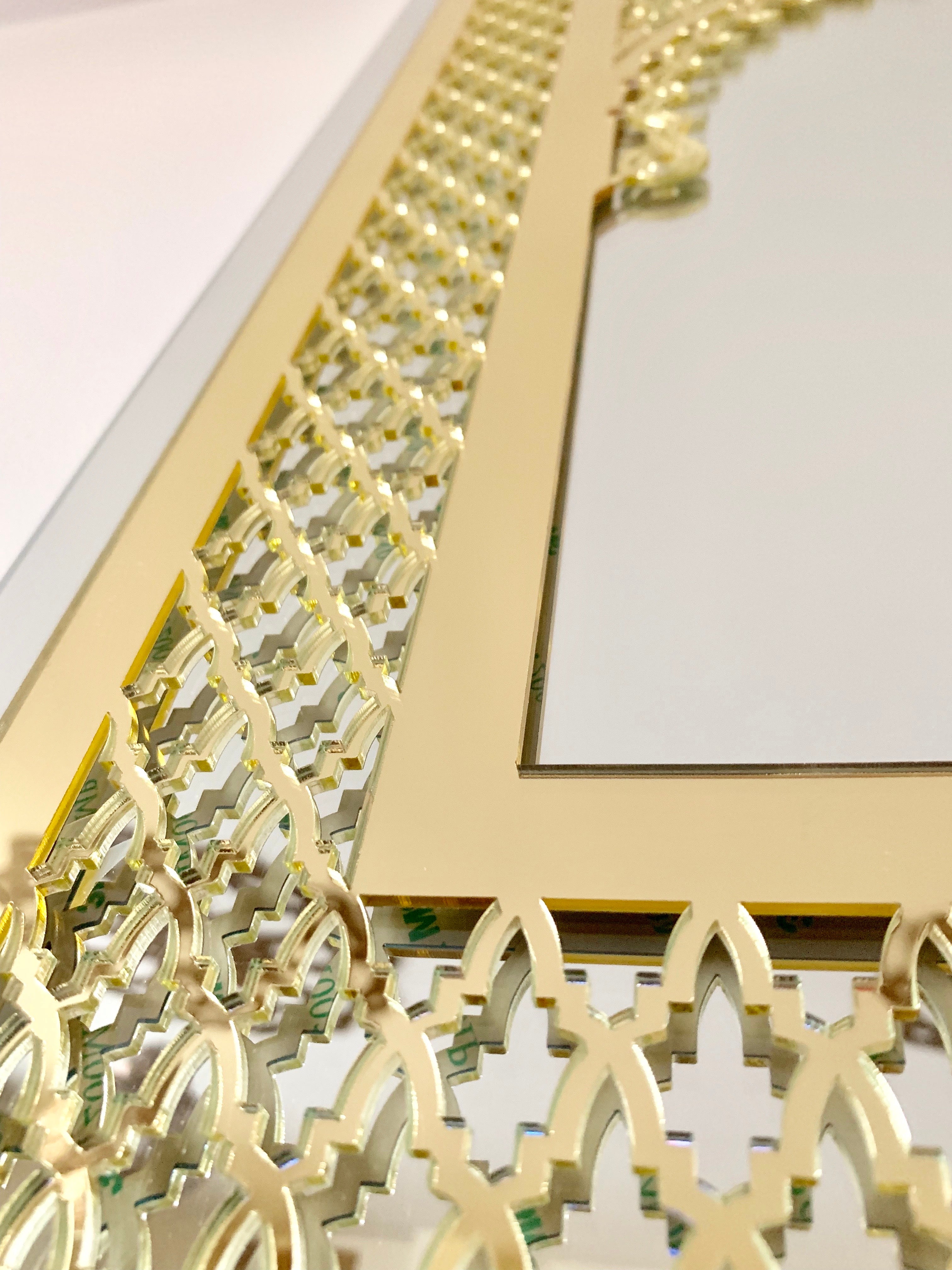 Gold Moroccan Mirror 3D