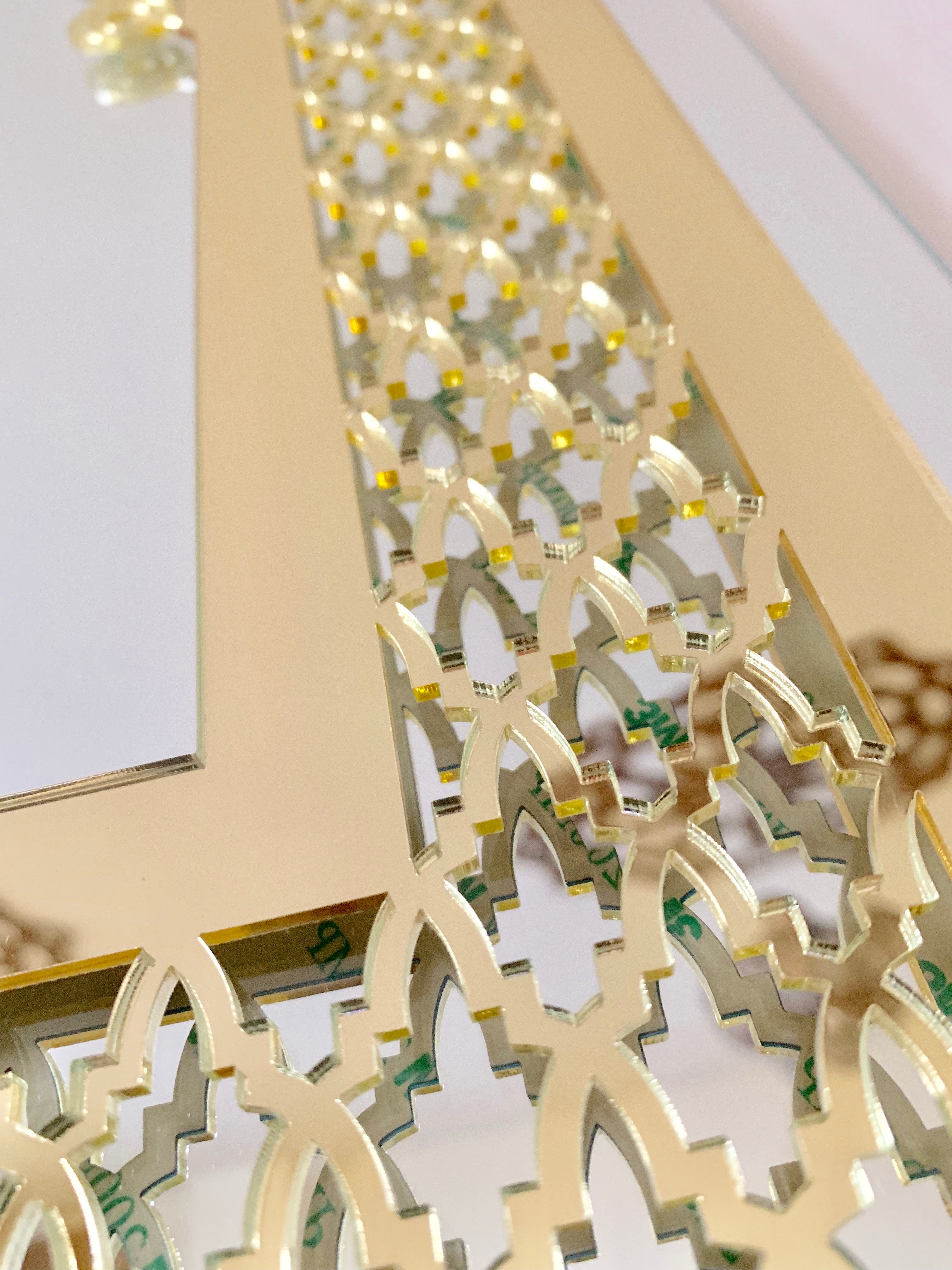 Gold Moroccan Mirror 3D