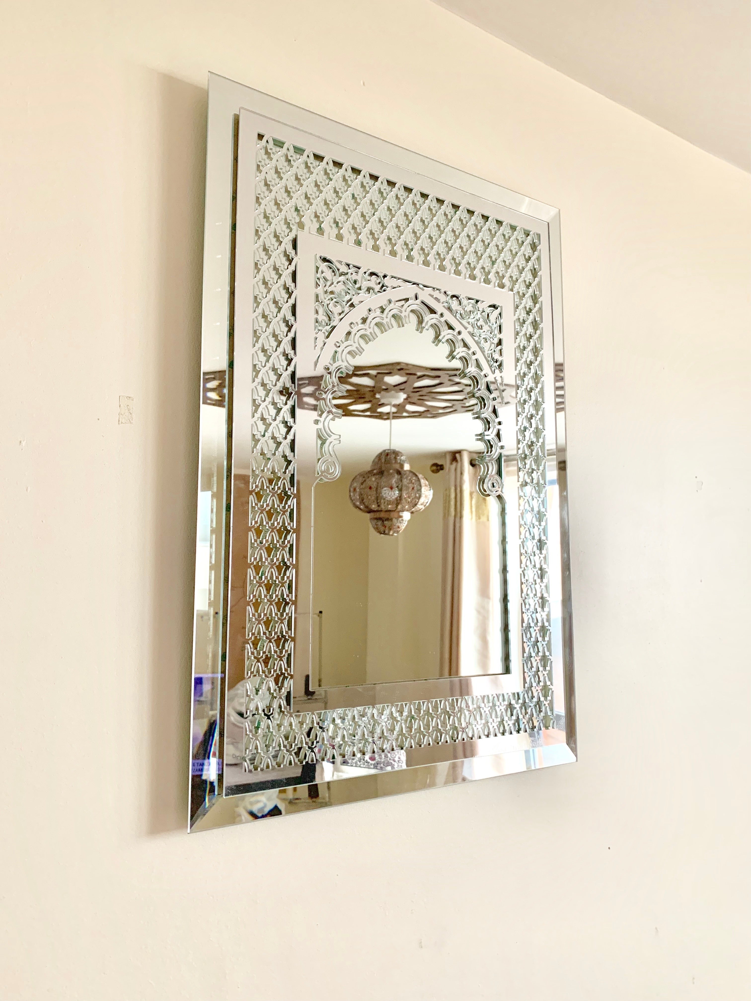 Silver Moroccan Mirror in two layers