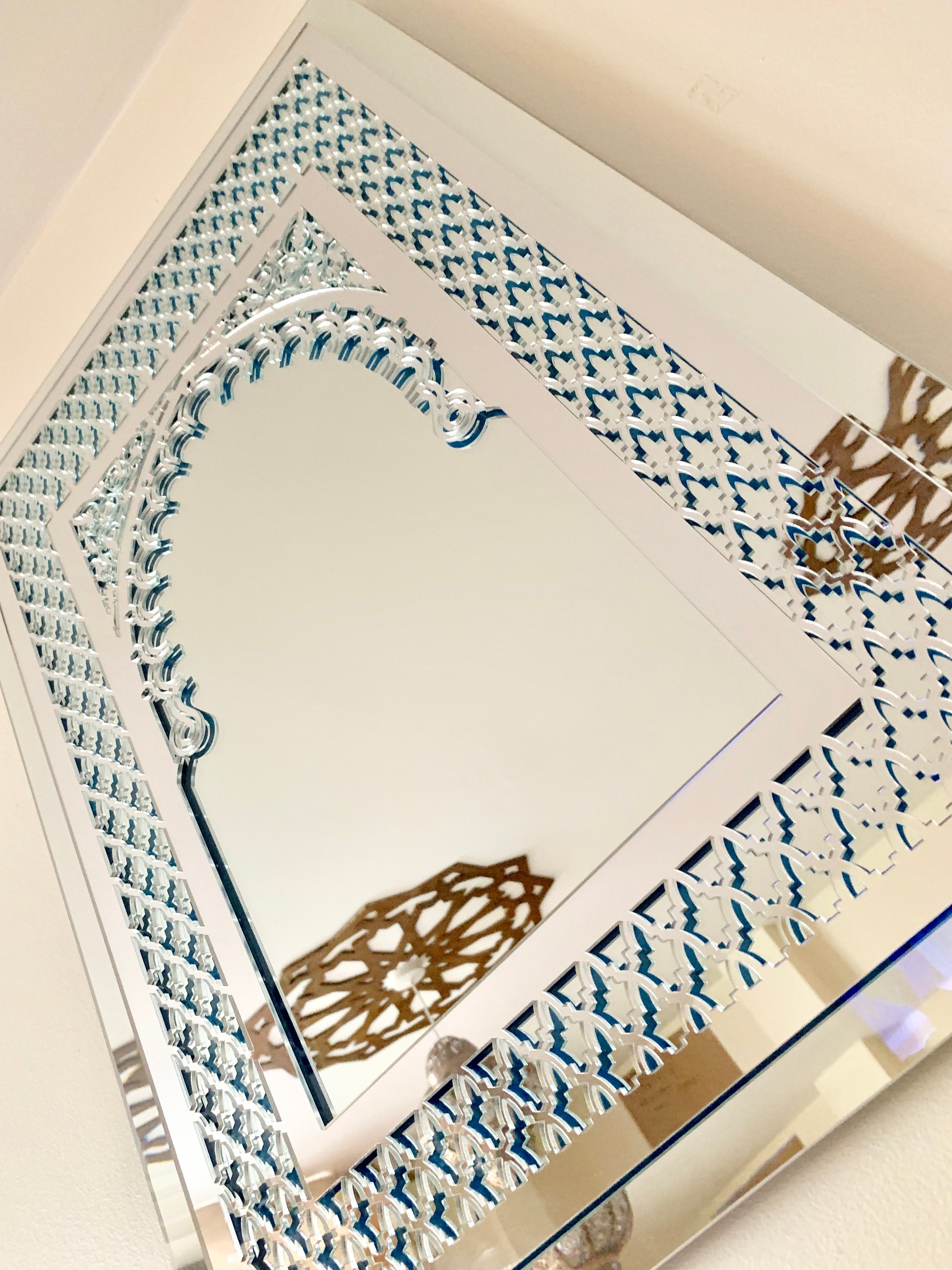 Silver Moroccan Mirror in two layers