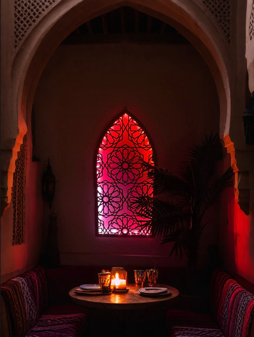 Moroccan Riad Lounge With LED Arched Panel