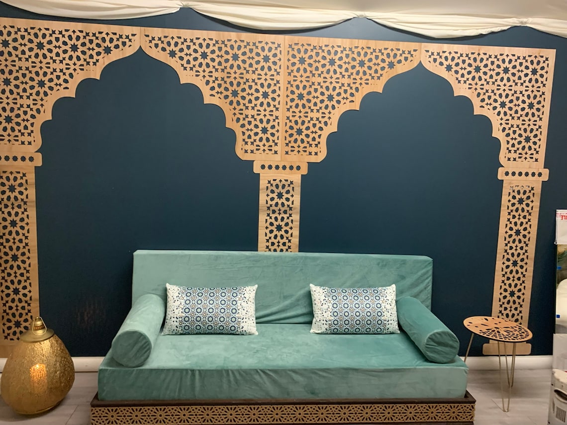 Moroccan single Arch Wood Decorative Panels| Boho Moroccan Furniture