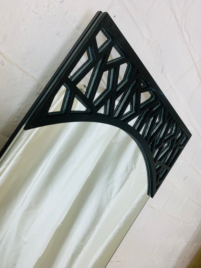 Black Full length Mirror,Abstract Fretwork| Best Moroccan Furniture