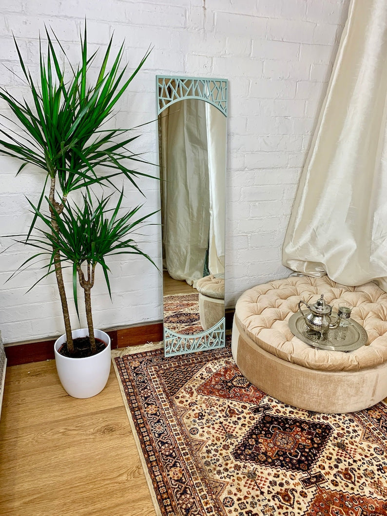 Green Moroccan Full length Mirror| Best Moroccan Furniture Style