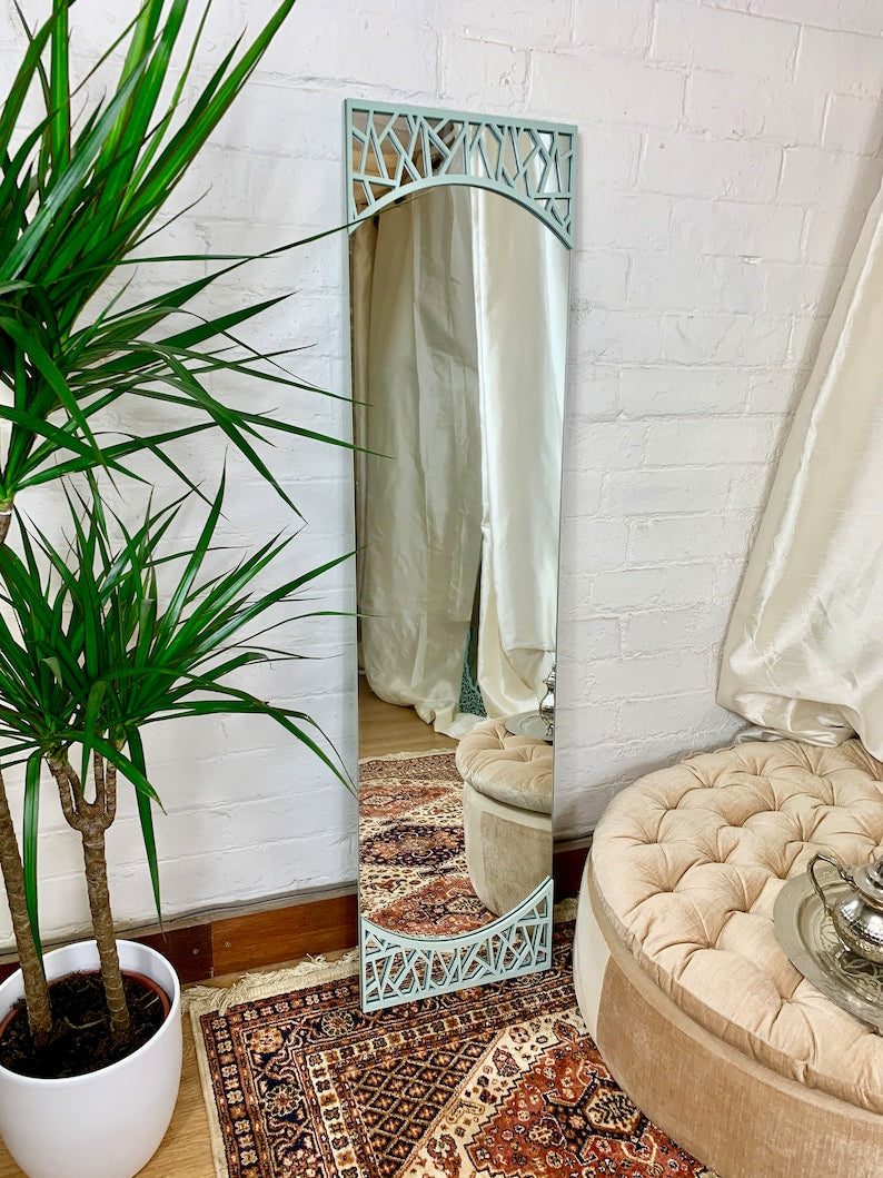 Green Moroccan Full length Mirror| Best Moroccan Furniture Style
