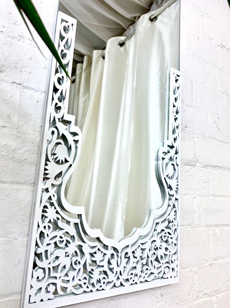 White Mirror Full length with Fretwork|Best Moroccan Mirror In UK