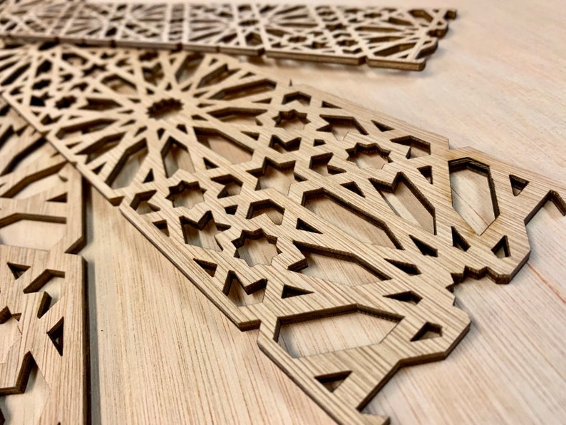 Geometrical Decorative Wood Strips Panels|Best Moroccan Wood Panels
