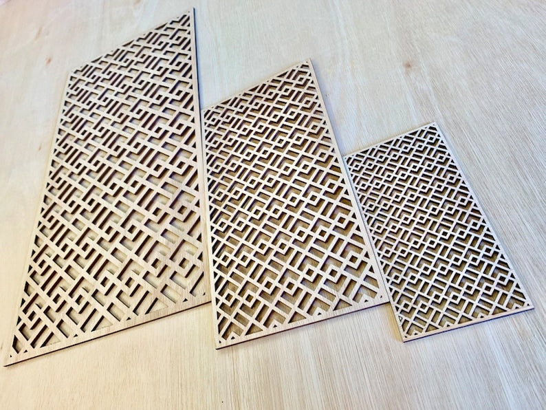 Large Abstract Retro wood panels | Moroccan Design Furniture