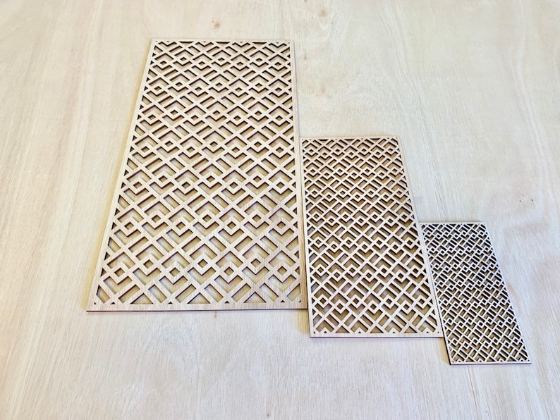 Large Abstract Retro wood panels | Moroccan Design Furniture