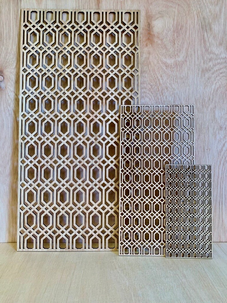 Large Abstract Retro wood panels |Hand painted Moroccan furniture