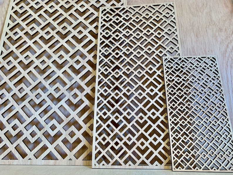 Large Abstract Retro wood panels | Moroccan Design Furniture