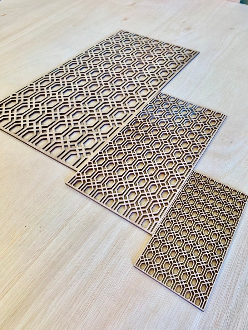 Large Abstract Retro wood panels |Hand painted Moroccan furniture