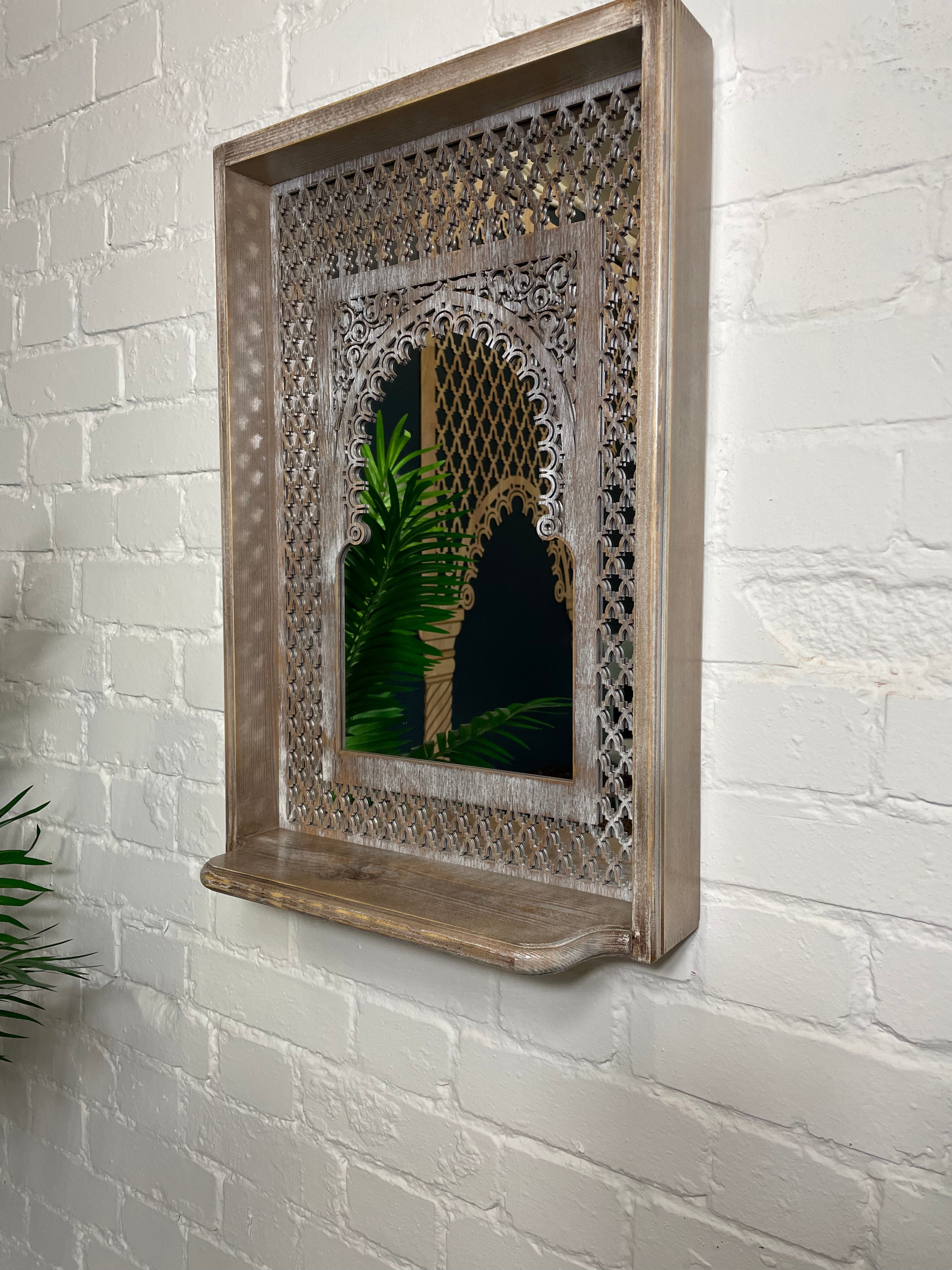 Luxurious Rustic Handcrafted Moroccan Mirror | 62.5X42.5cm Reclaimed Mirror