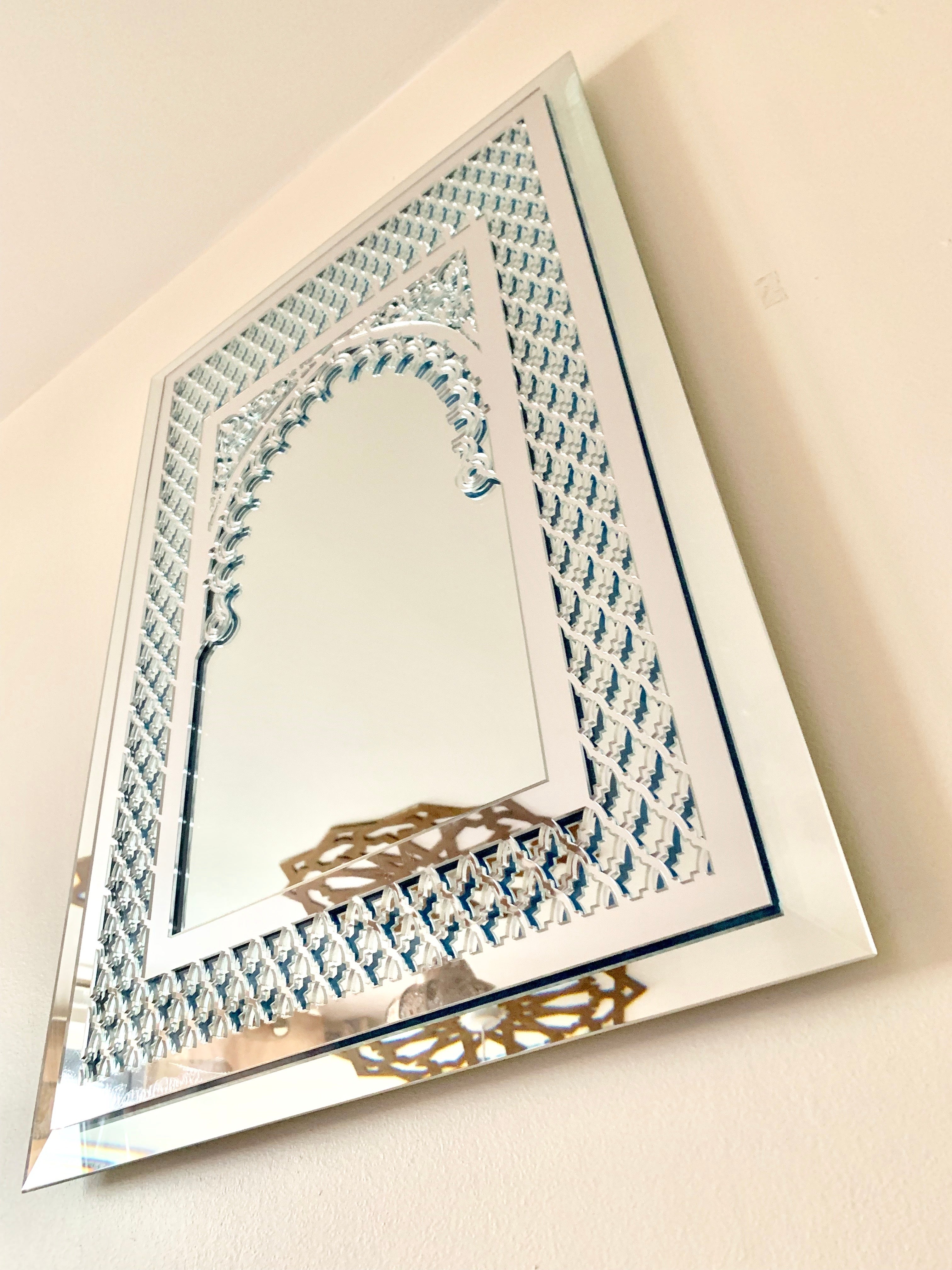 Silver Moroccan Mirror in two layers 