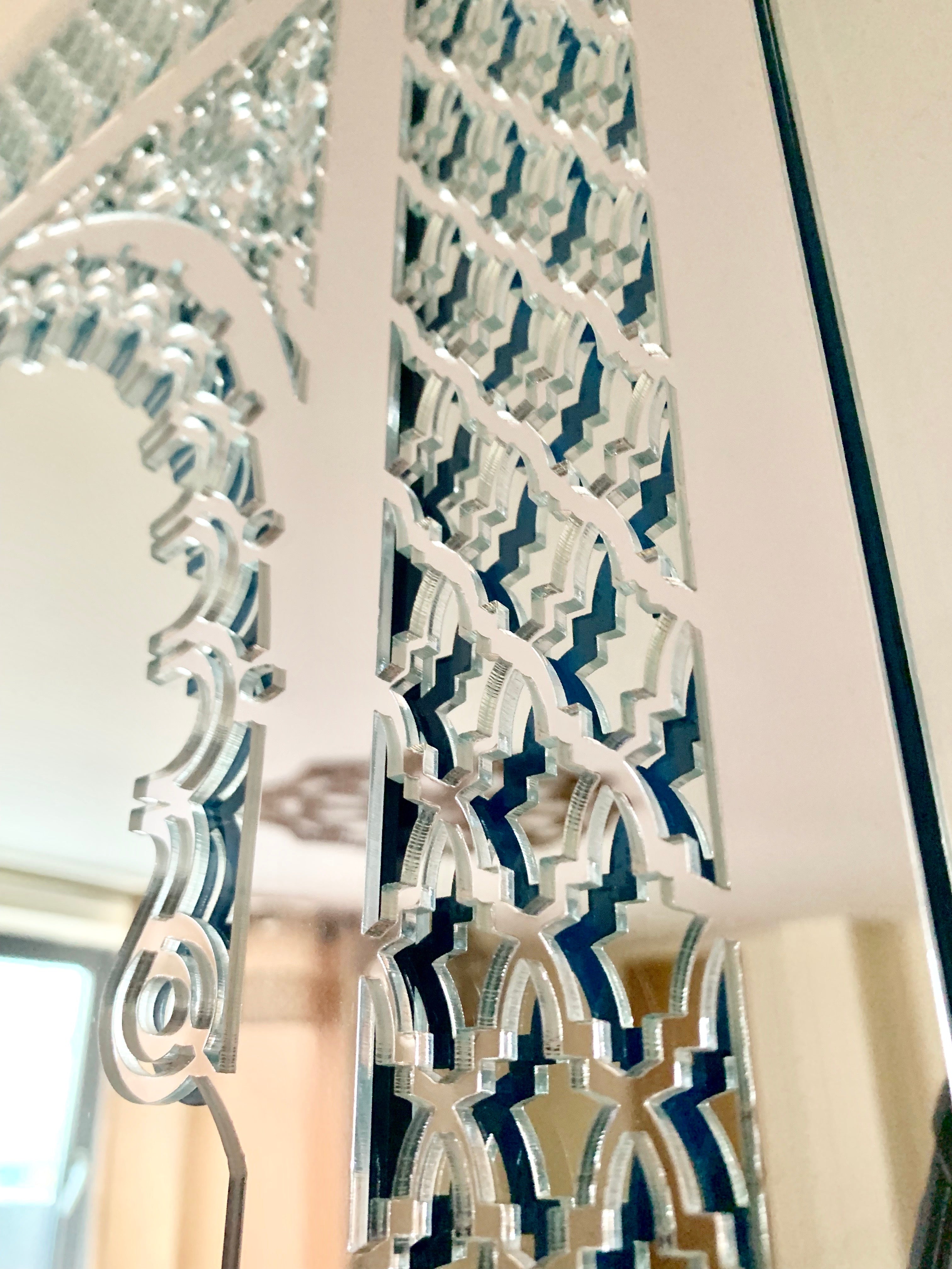 Silver Moroccan Mirror in two layers 