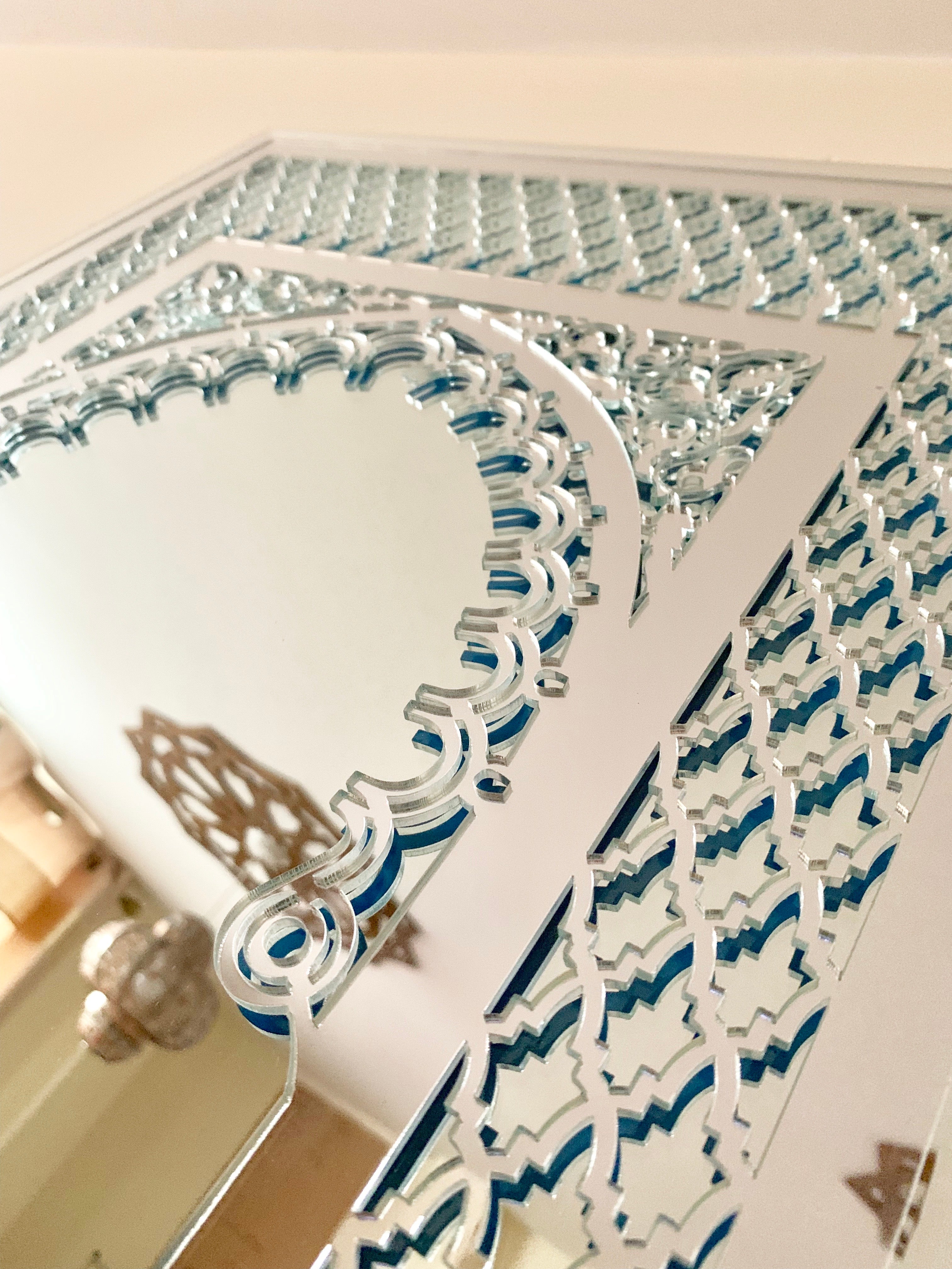 Silver Moroccan Mirror in two layers 