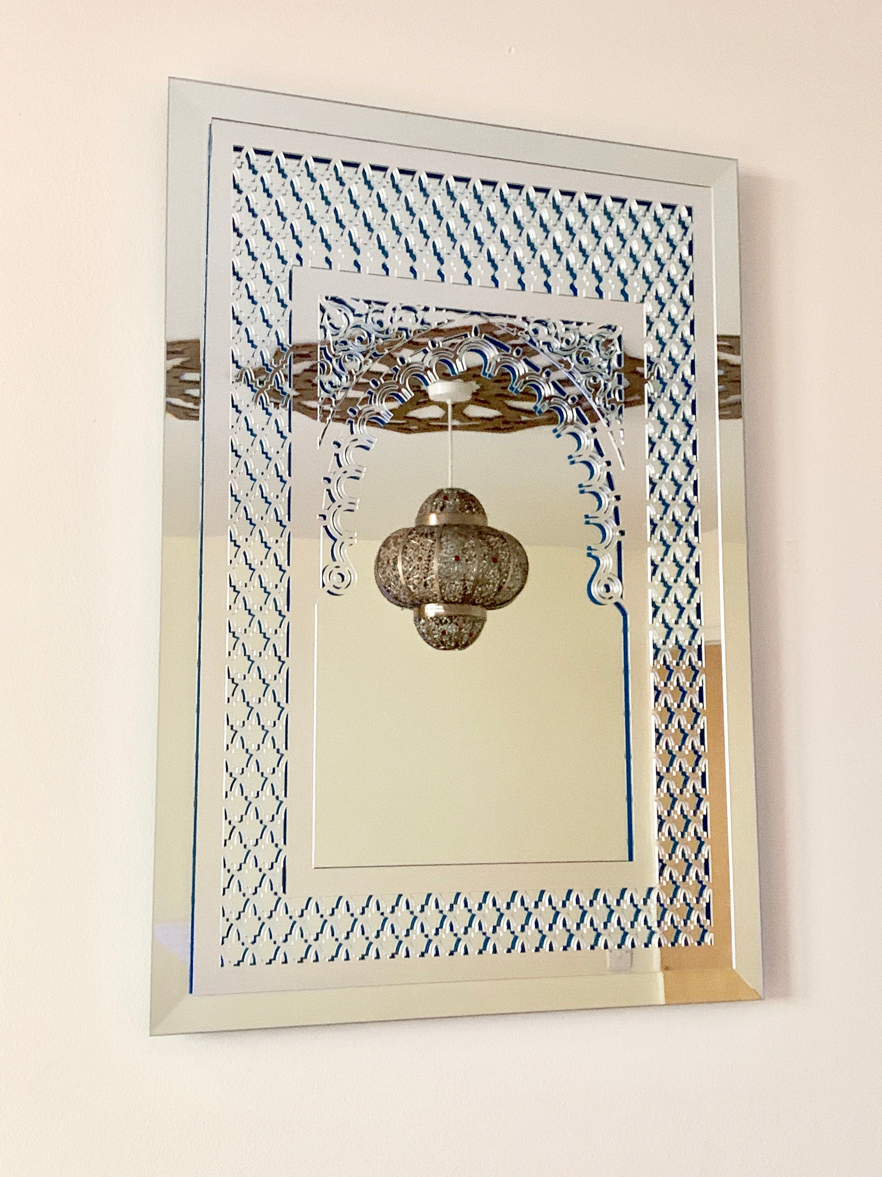 Silver Moroccan Mirror in two layers 