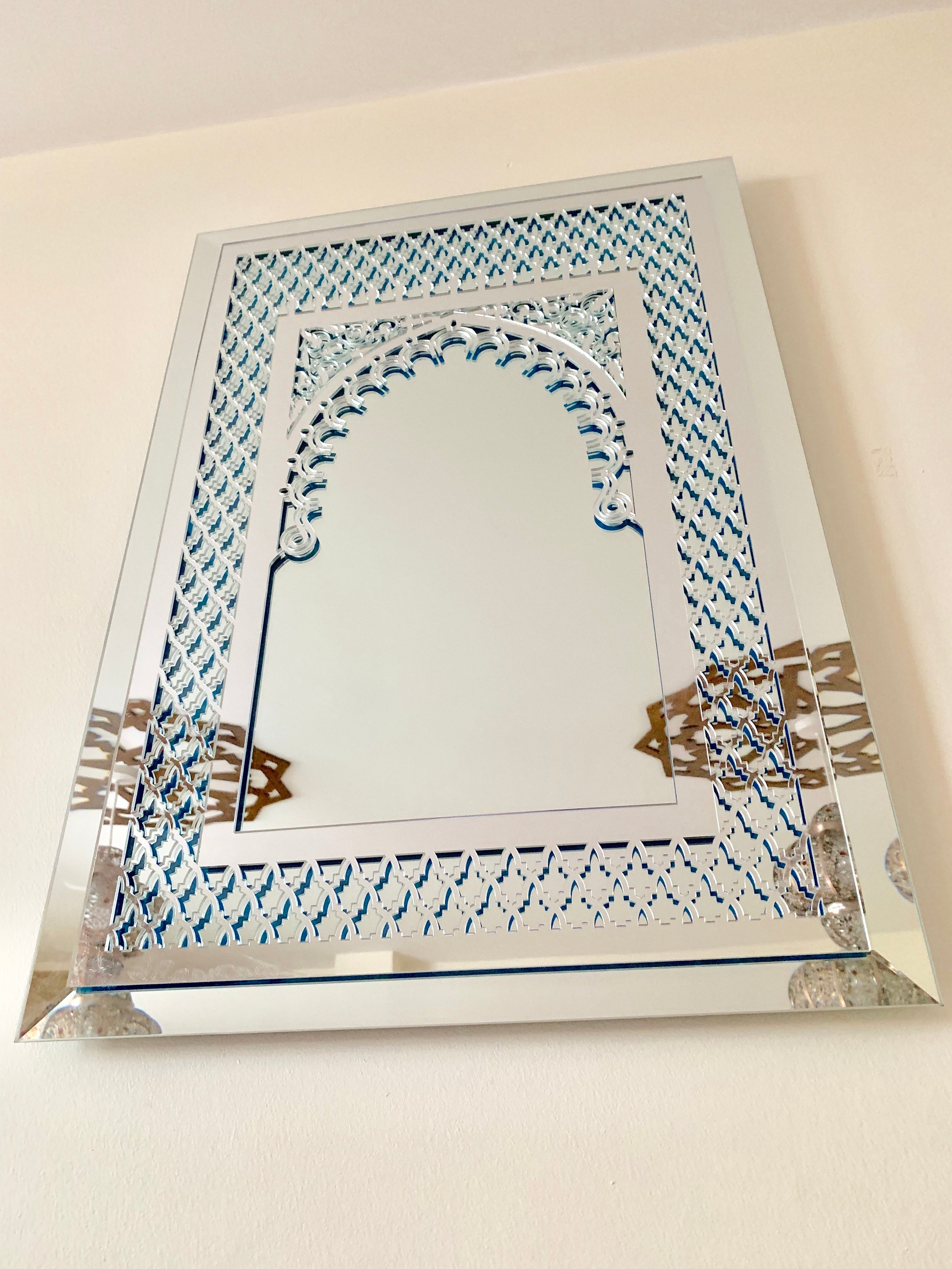 Silver Moroccan Mirror in two layers 