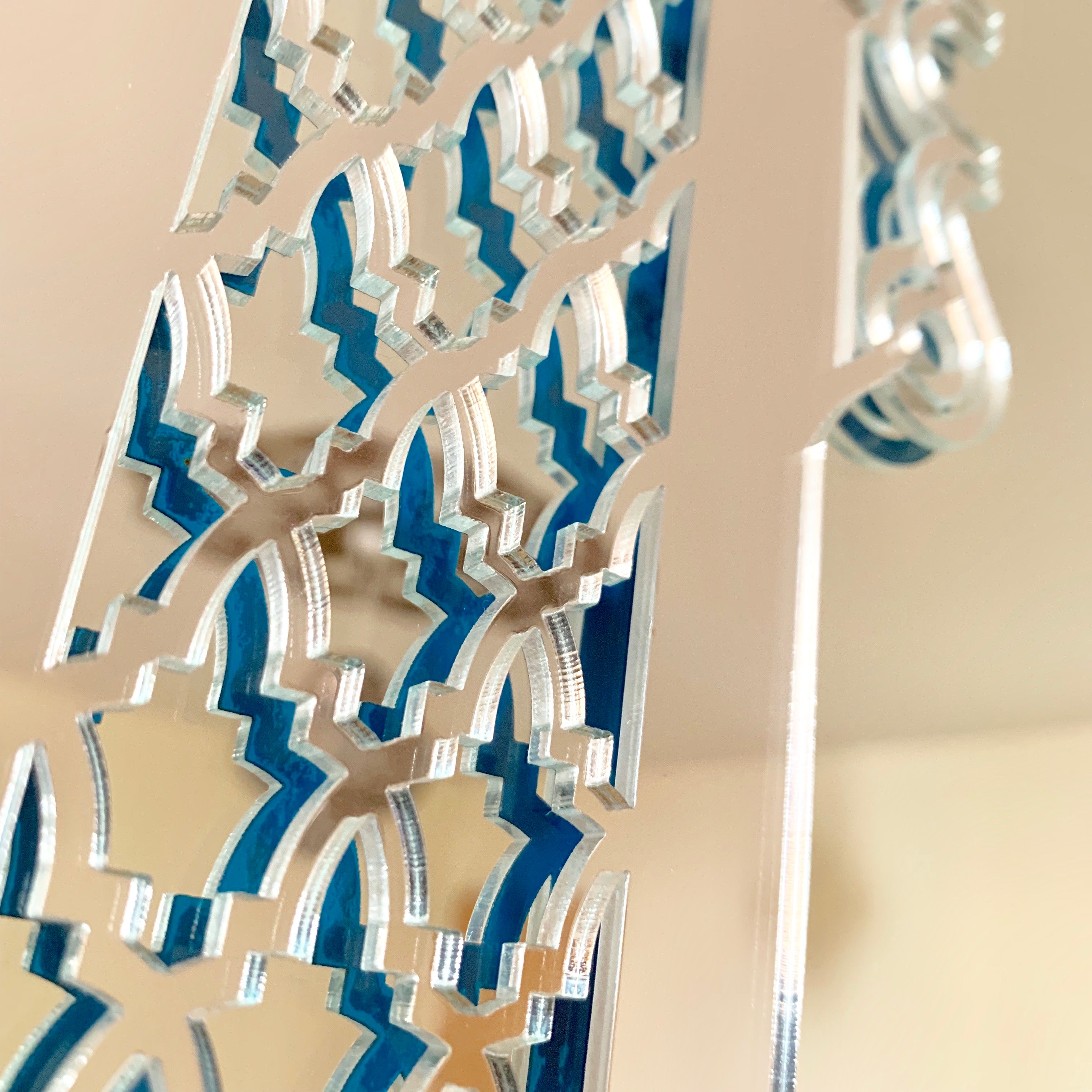 Silver Moroccan Mirror in two layers 