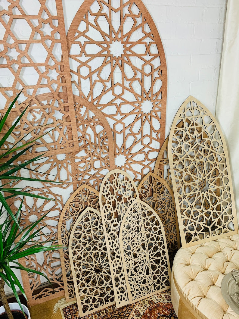 Large Moroccan Decorative wood panels |Boho Moroccan furniture In UK
