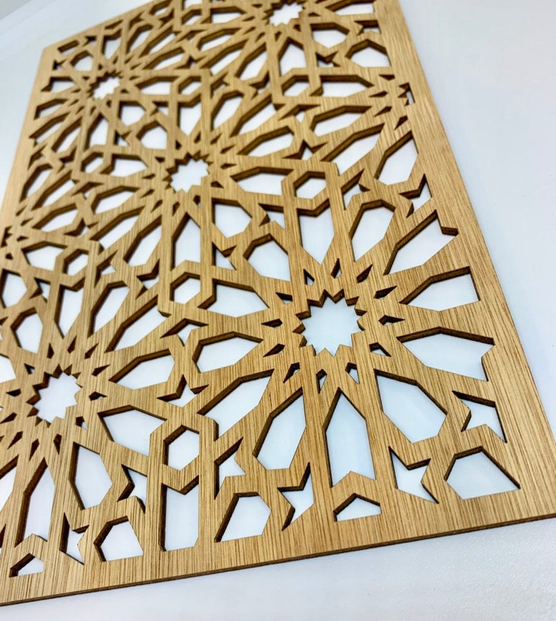Large Decorative wood panels In Moroccan Geometrical Pattern Style