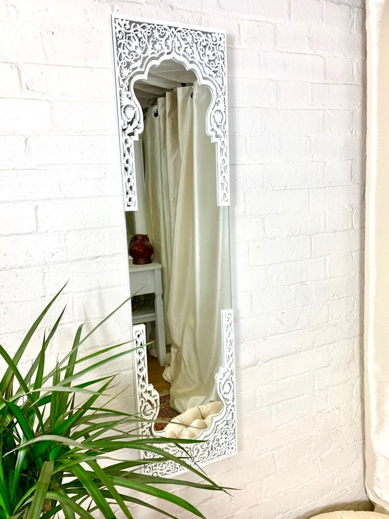 White Mirror Full length with Fretwork|Best Moroccan Mirror In UK