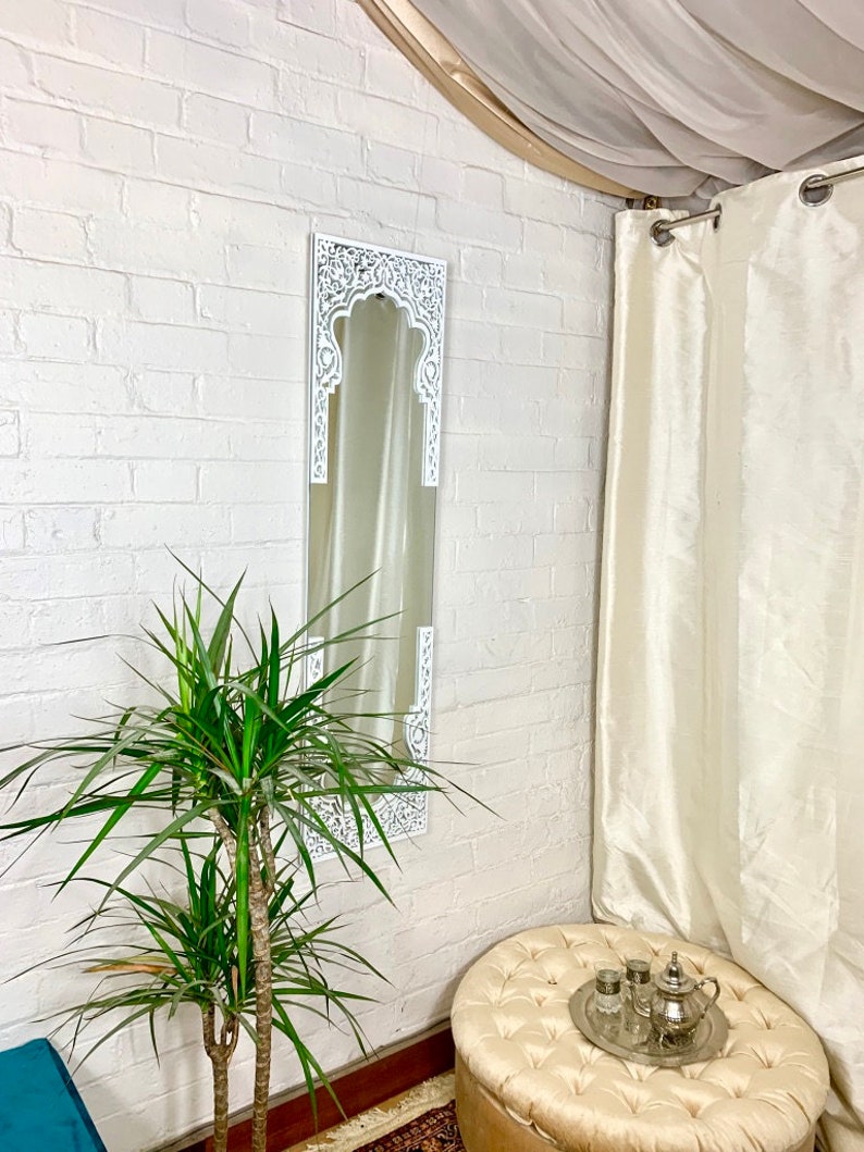 White Mirror Full length with Fretwork|Best Moroccan Mirror In UK