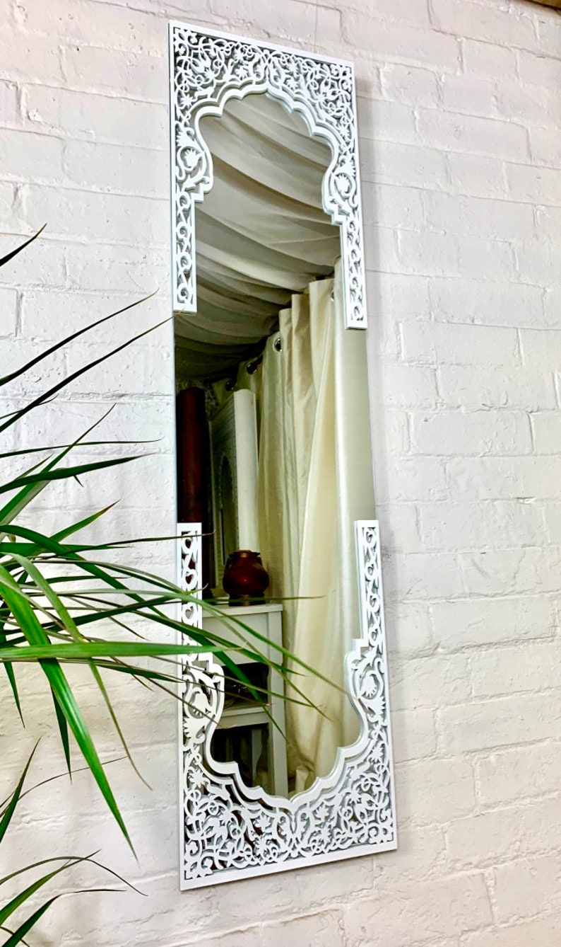 White Mirror Full length with Fretwork|Best Moroccan Mirror In UK