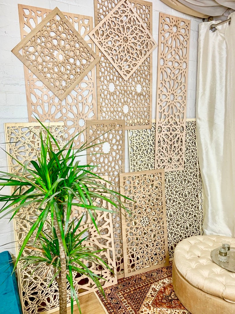 Abstract Retro Decorative wood panels | Moroccan style Furniture
