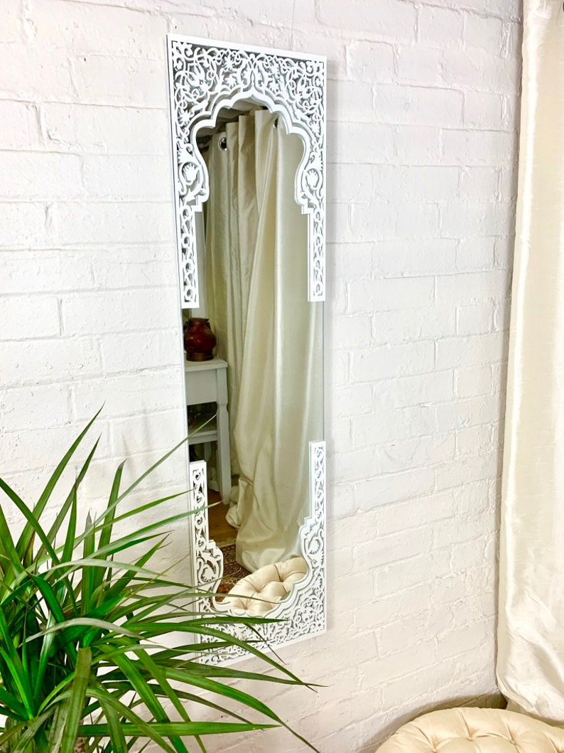 White Mirror Full length with Fretwork|Best Moroccan Mirror In UK