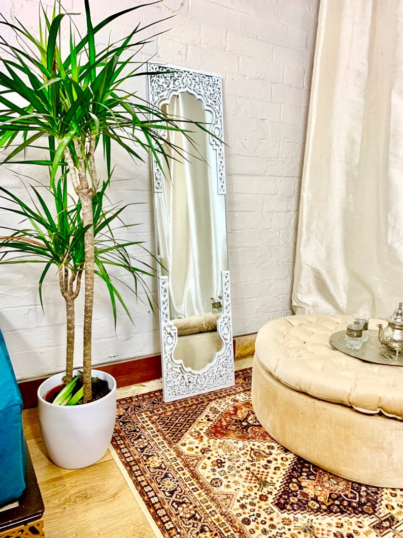 White Mirror Full length with Fretwork|Best Moroccan Mirror In UK