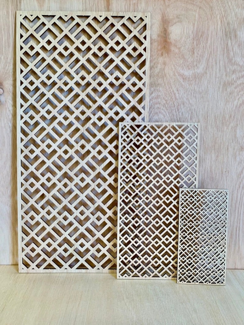 Large Abstract Retro wood panels | Moroccan Design Furniture 