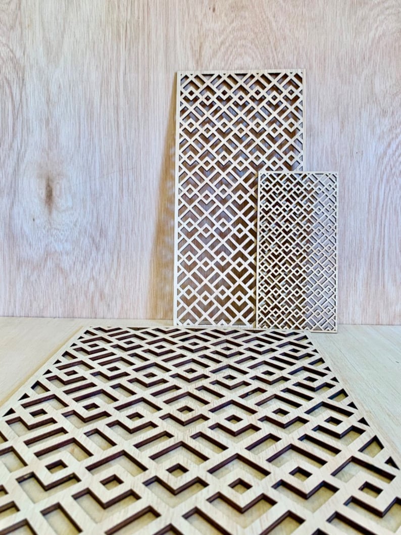 Large Abstract Retro wood panels | Moroccan Design Furniture 